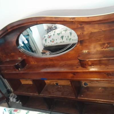 Queen sized Waterbed headboard with Shelf
