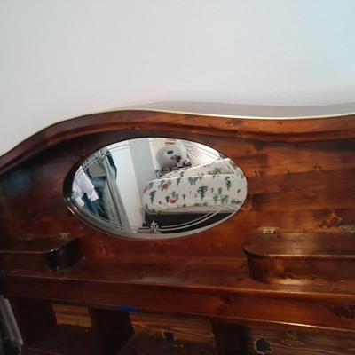 Queen sized Waterbed headboard with Shelf