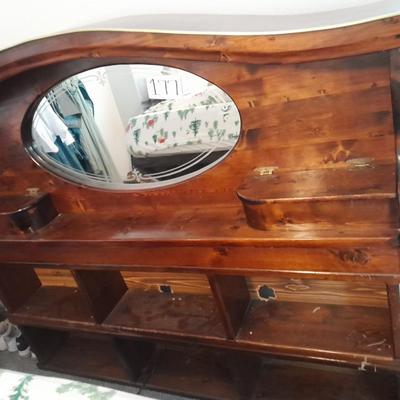 Queen sized Waterbed headboard with Shelf