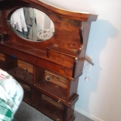 Queen sized Waterbed headboard with Shelf