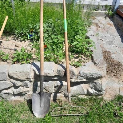 Hand tools, Shovel, Hard rake, and a hoe