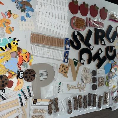 Large lot of wooden arts and craft items.