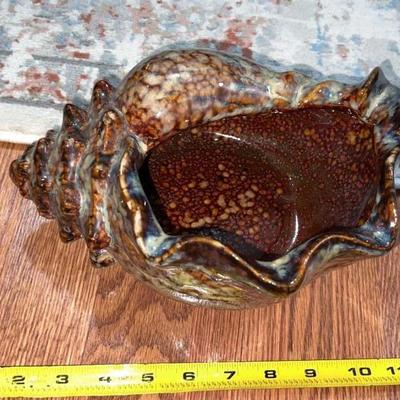 planter speckled glaze beswick pottery conch shell from england