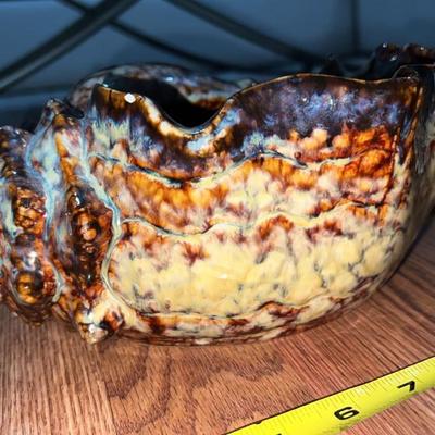 planter speckled glaze beswick pottery conch shell from england