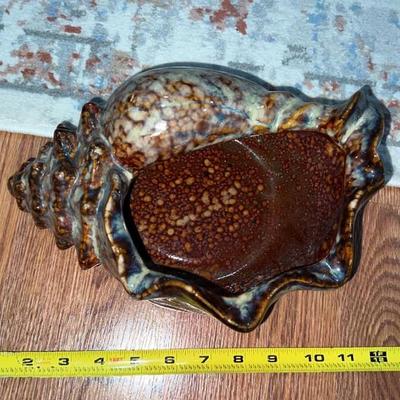 planter speckled glaze beswick pottery conch shell from england