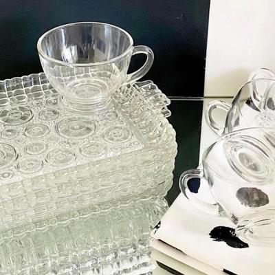 1950s Serva-Snack Set | Vintage Colonial Lady Pattern, Anchorglass, Anchor Hocking