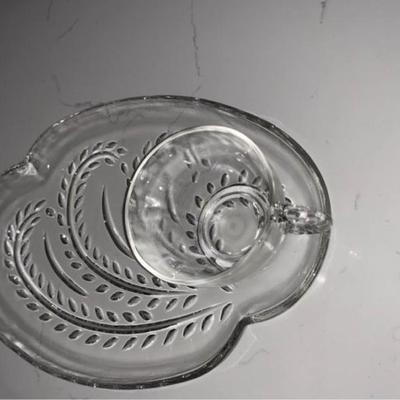 1950 Vintage Federal glass homestead snack set