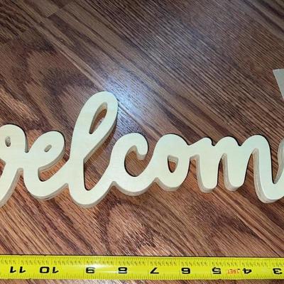 Wood welcome sign