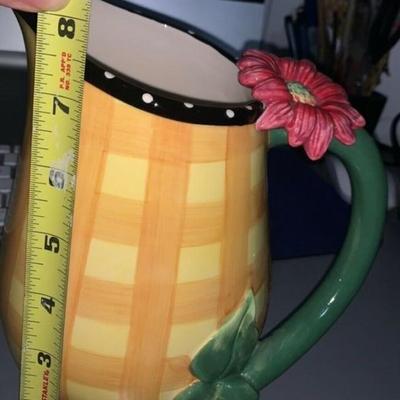 Becca Signature Collection Flower Hand Painted pitcher.