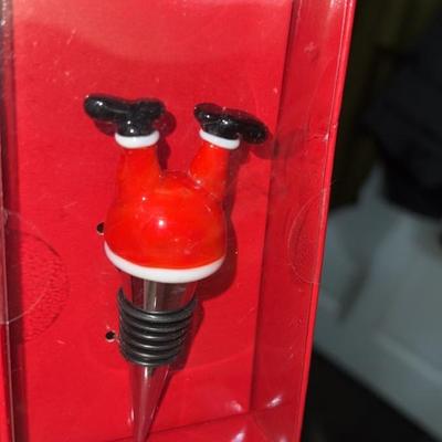 santa bottle stopper new in box