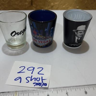 set of 9 shot glasses