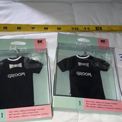 EK success jolees boutique "grrom" mini t shirt adhesive and hanger lot of 2