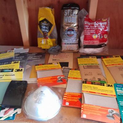 Large assortment of Sandpaper and sanding supplies