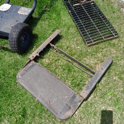 Old generator cart to repurpose, rv step, rack and doorway grate / shoe scraper