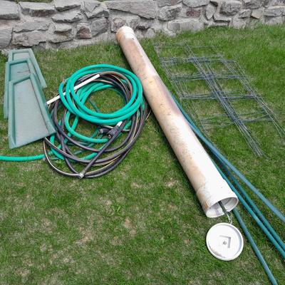 Yard / Garden hoses, Garden stakes, Downspout diverters