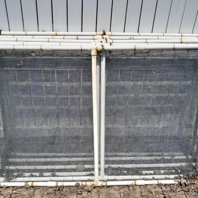 Six PVC pipe framed screens for gardening