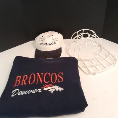 Signed Bronco's Hat a Bronco's sweater and a hat form Personalized for John