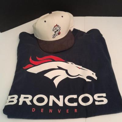 Bronco's Hat, and a Bronco's T-shirt