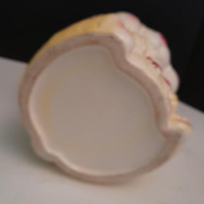 Vintage KC Japan Kitschy Yellow Bunny Rabbit wearing a Green Hat Cookie Jar