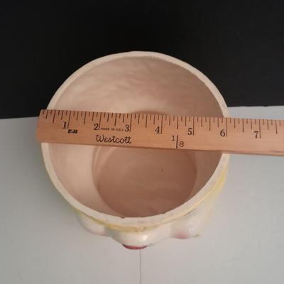 Vintage KC Japan Kitschy Yellow Bunny Rabbit wearing a Green Hat Cookie Jar