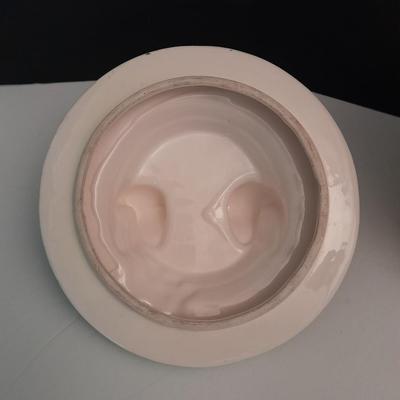 Vintage KC Japan Kitschy Yellow Bunny Rabbit wearing a Green Hat Cookie Jar