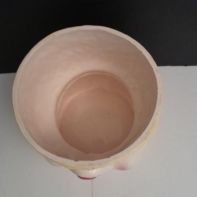 Vintage KC Japan Kitschy Yellow Bunny Rabbit wearing a Green Hat Cookie Jar