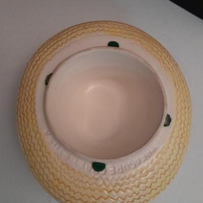 Vintage Treasure Craft Farmer Pig Ceramic Cookie Jar