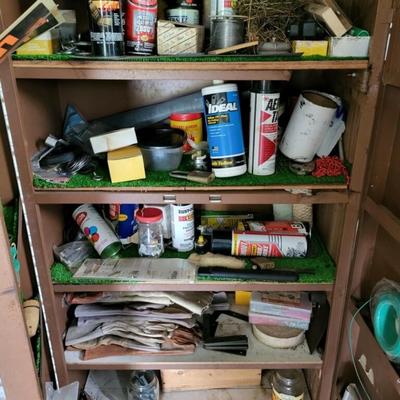 Metal cabinet & contents