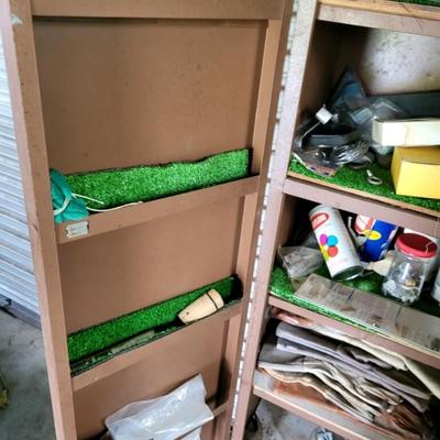 Metal cabinet & contents