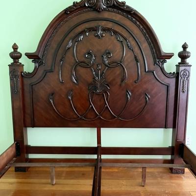 Solid Dark Wood King Size Bed