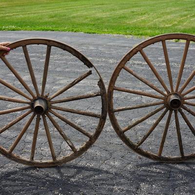 ANTIQUE WAGON WHEELS PAIR