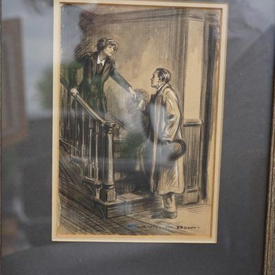 ORIGINAL  ILLUSTRATION BY ARTHUR WILLIAM BROWN FRAMED