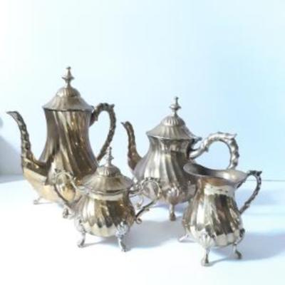 Vintage Twisted Brass Coffee & Tea Service