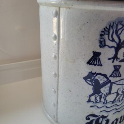 Large Vintage Flour Canister Stoneware
