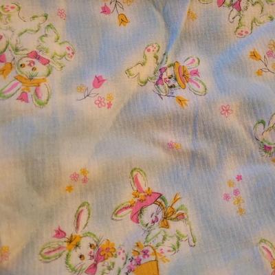Vintage Bunny Rabbit Baby Blanket - Kitschy