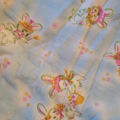 Vintage Bunny Rabbit Baby Blanket - Kitschy