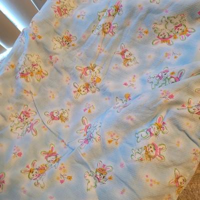 Vintage Bunny Rabbit Baby Blanket - Kitschy