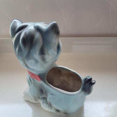 Mid Century Amber-Eyed Puppy Planter