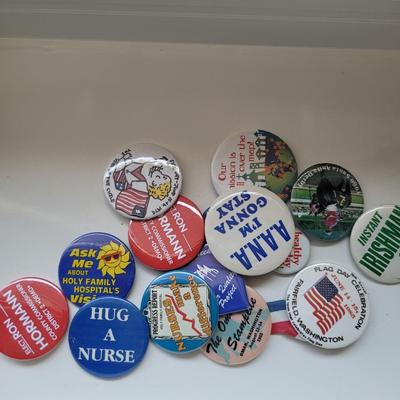 Assorted Pinback Buttons Lot- Vintage