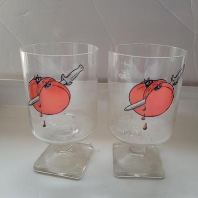 Vintage Famous Artist Pedestal Glass