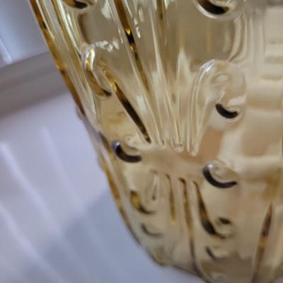 L.E. Smith Amber Canister and Lid