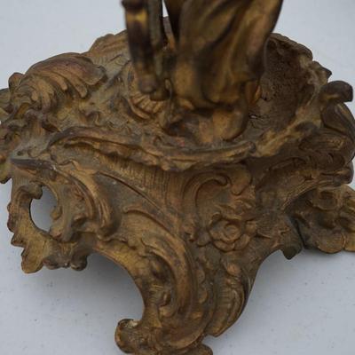 ART NOUVEAU STYLE SPELTER LADY WITH GILDED COLORED FINISH