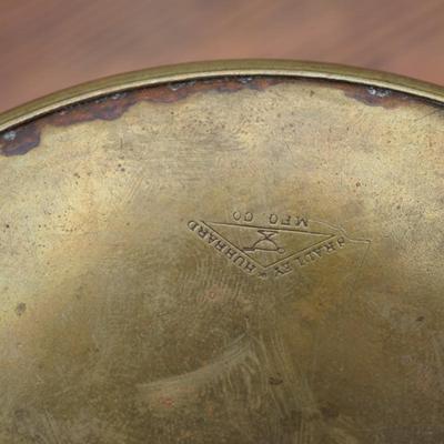 TWO PIECE STAMPED BRADLEY & HUBBARD DESK SET TO INCLUDE LETTER HOLDER & INK WELL HOLDER