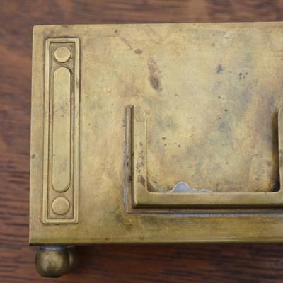 TWO PIECE STAMPED BRADLEY & HUBBARD DESK SET TO INCLUDE LETTER HOLDER & INK WELL HOLDER