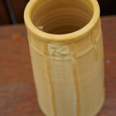 EPHRAIM POTTERY VASE 8" GOLD SIGNED LAURA KLEIN