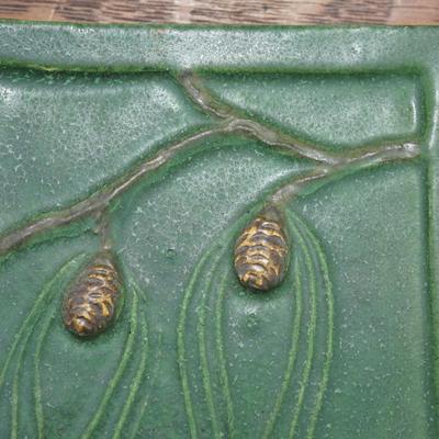 EPHRAIM POTTERY TILE 6" BY 6" PINE CONES