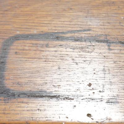 ANTIQUE FOUR DRAWER MACY OAK TABLE TOP CARD FILE