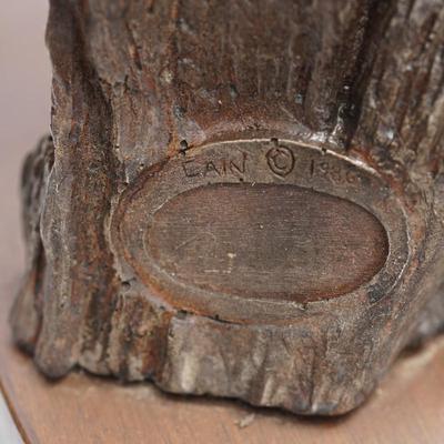 SIGNED CAIN WOOD BUST CARVING OF A MAN