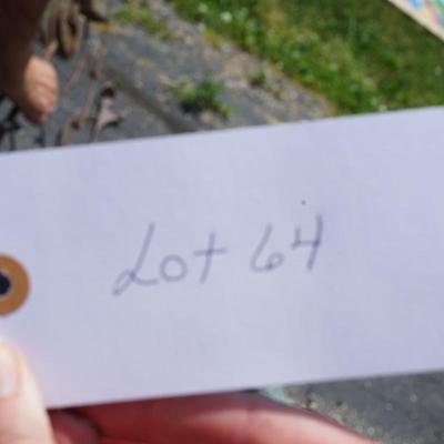 YARD ART. PAIR POLE SCULPTURES WITH ABSTRACT FINIALS. 5FT