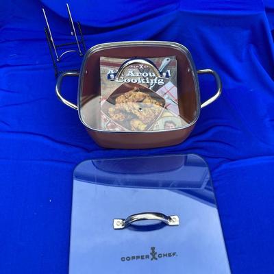 COPPER CHEF 11â€ CASSEROLE/DUTCH OVEN AND GLASS PRESS